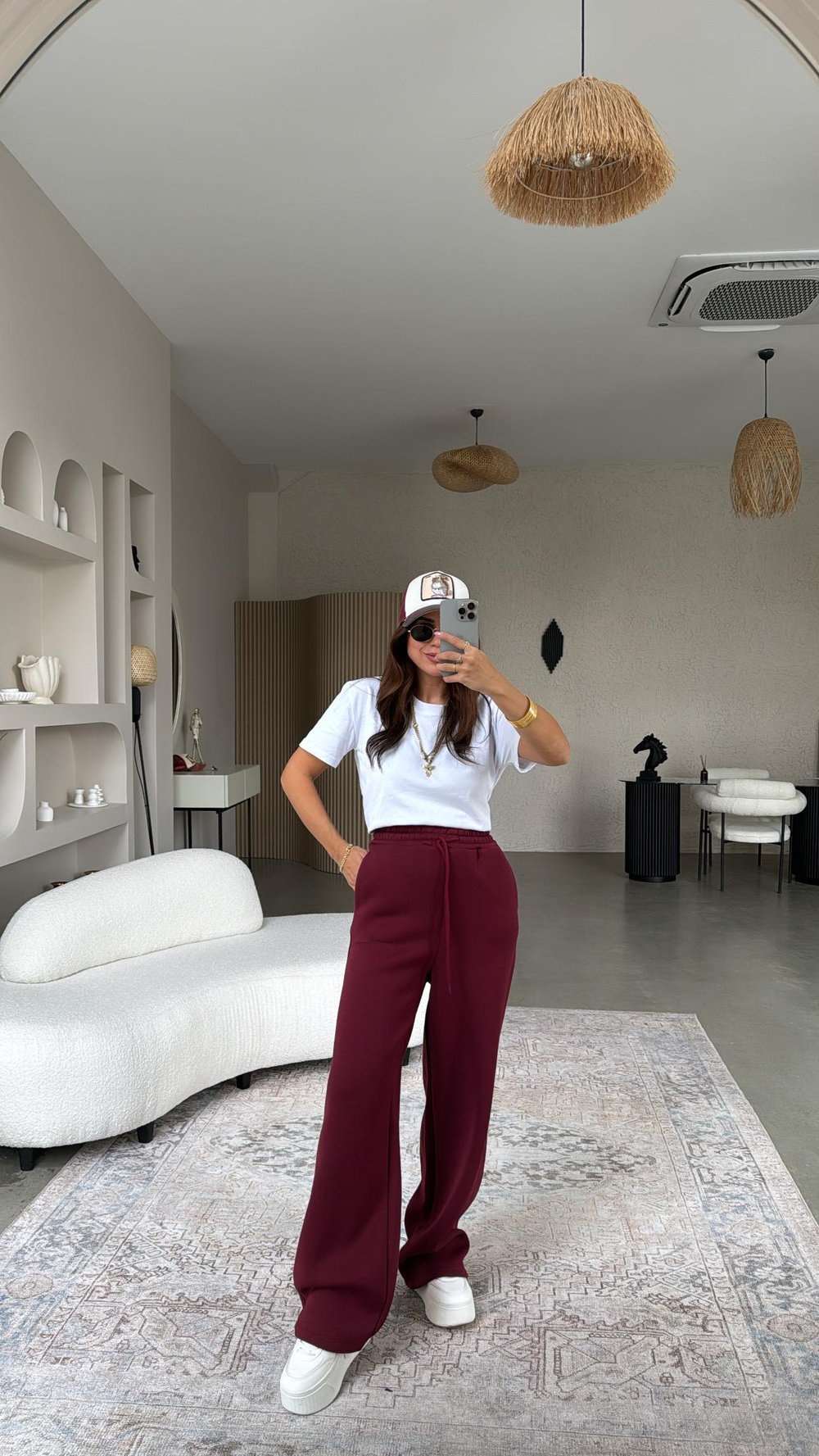 Bordo Bol Paça Premium Şardonlu Eşofman