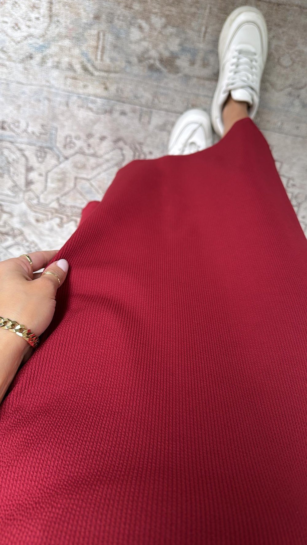 Bordo Kaşkorse Etek