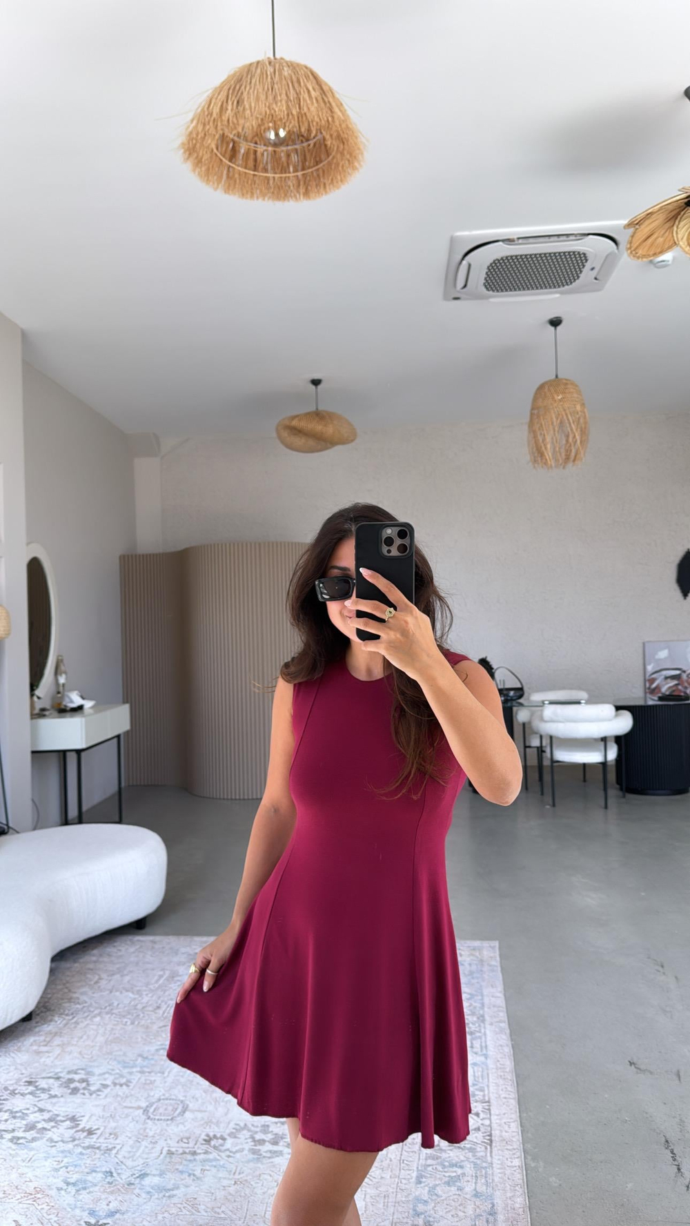 Bordo Modal Kiloş Basic Elbise