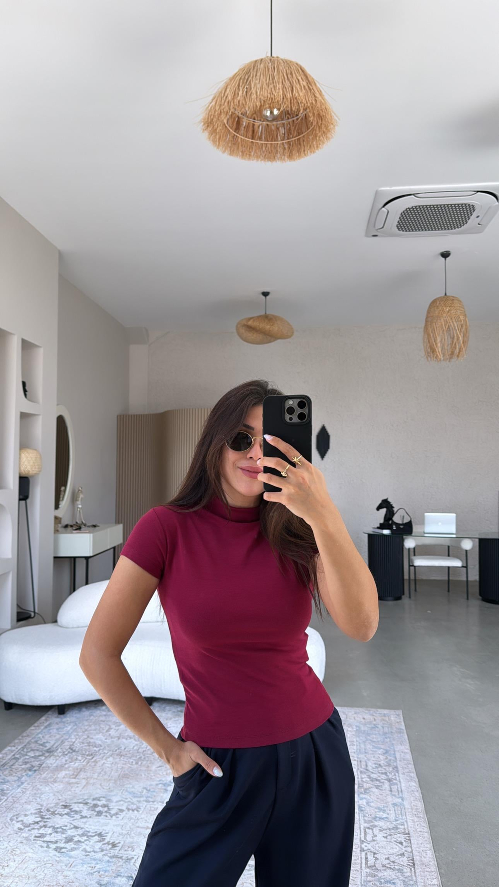 Bordo Oys Modal Dik Yaka Basic