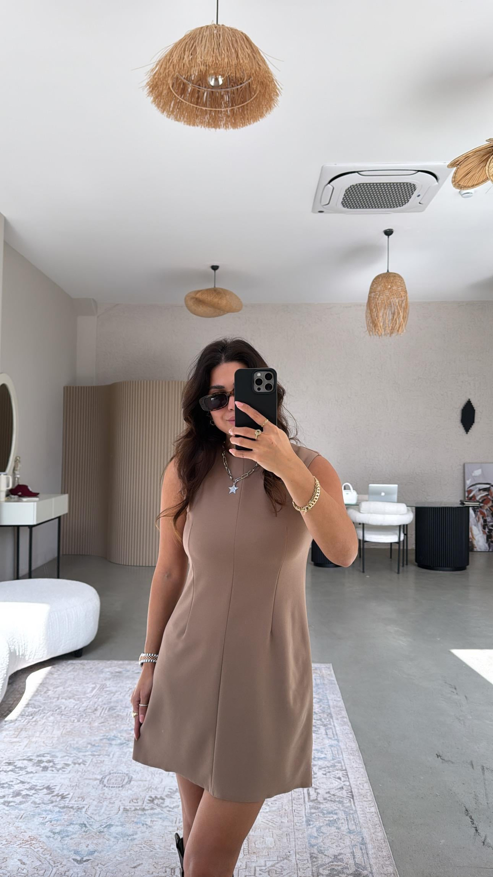 Camel Basic Krep Joker Elbise