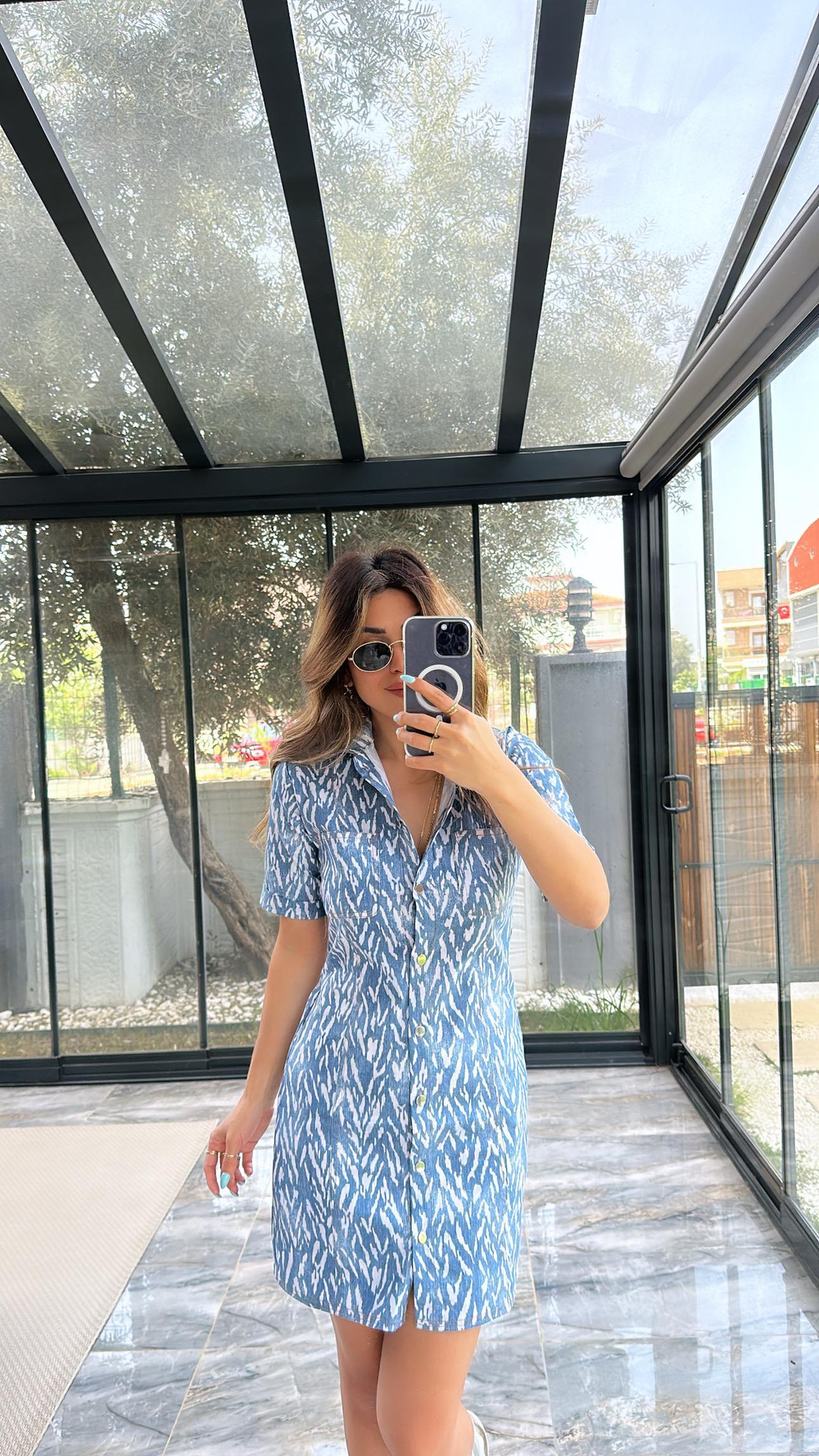 Desenli Jean Elbise