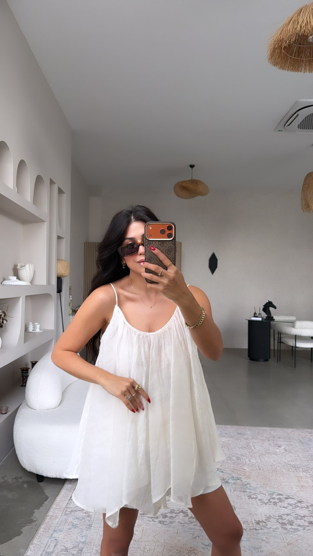 Ekru Askılı Salaş Premium Bluz