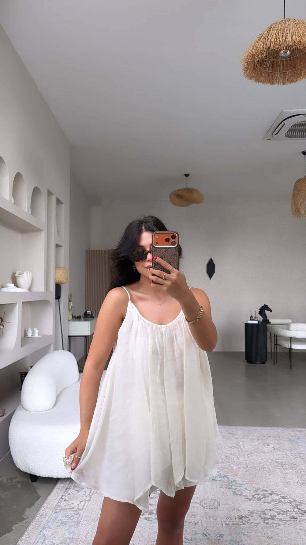 Ekru Askılı Salaş Premium Bluz