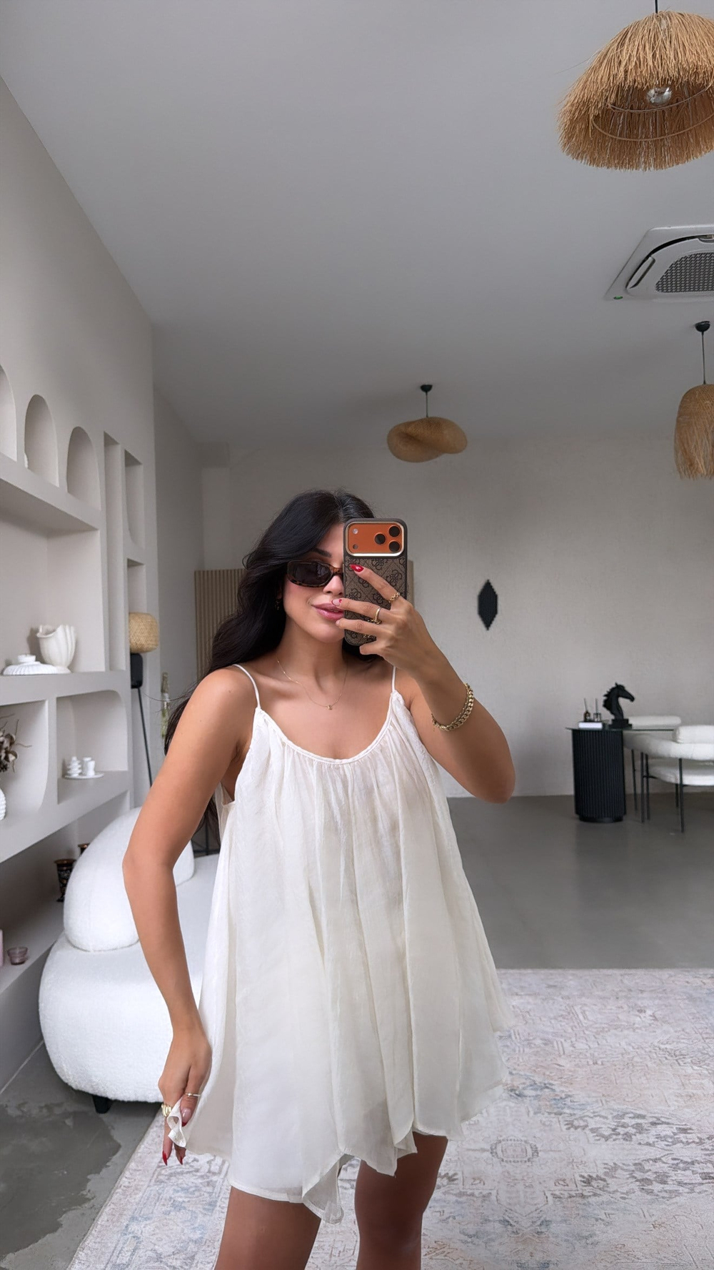 Ekru Askılı Salaş Premium Bluz