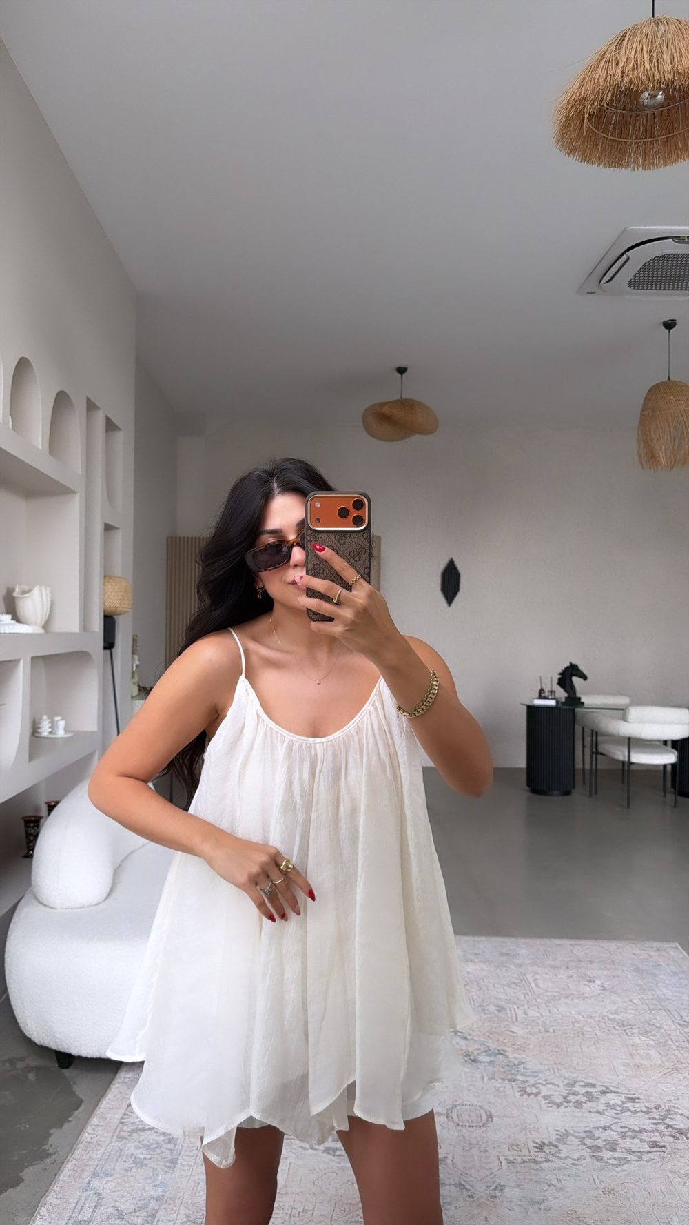Ekru Askılı Salaş Premium Bluz