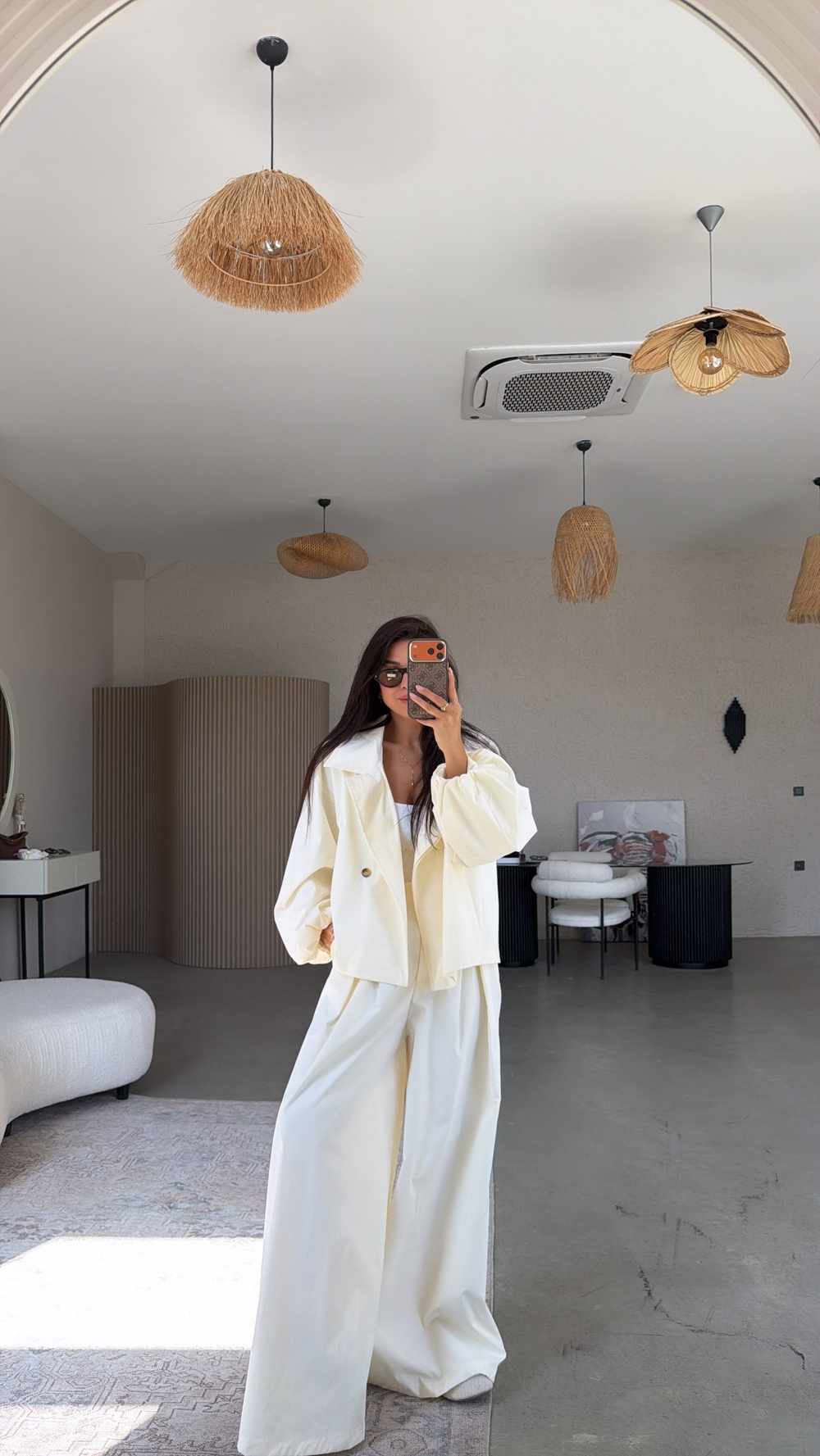 Ekru Premium Trench Pantolon Takım