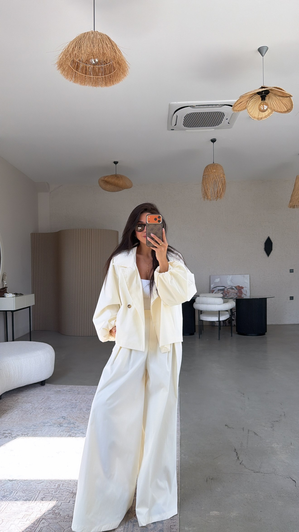 Ekru Premium Trench Pantolon Takım