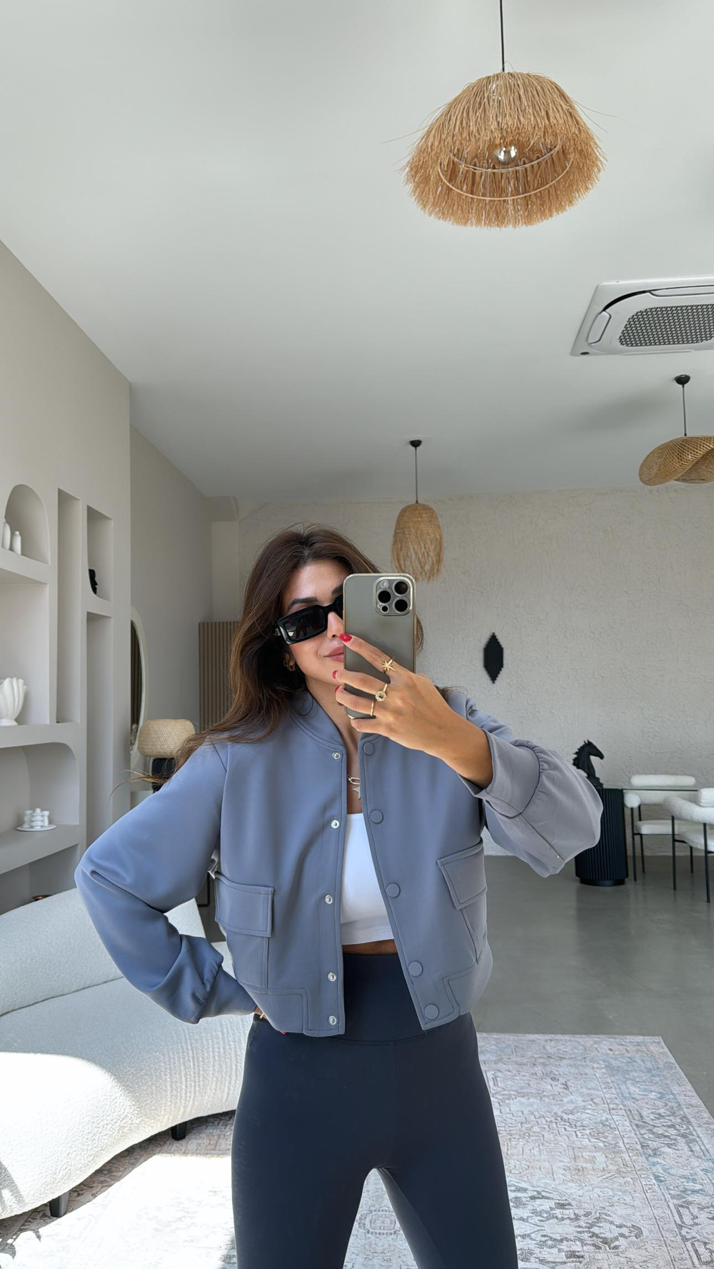 Gri Scuba Bomber Ceket