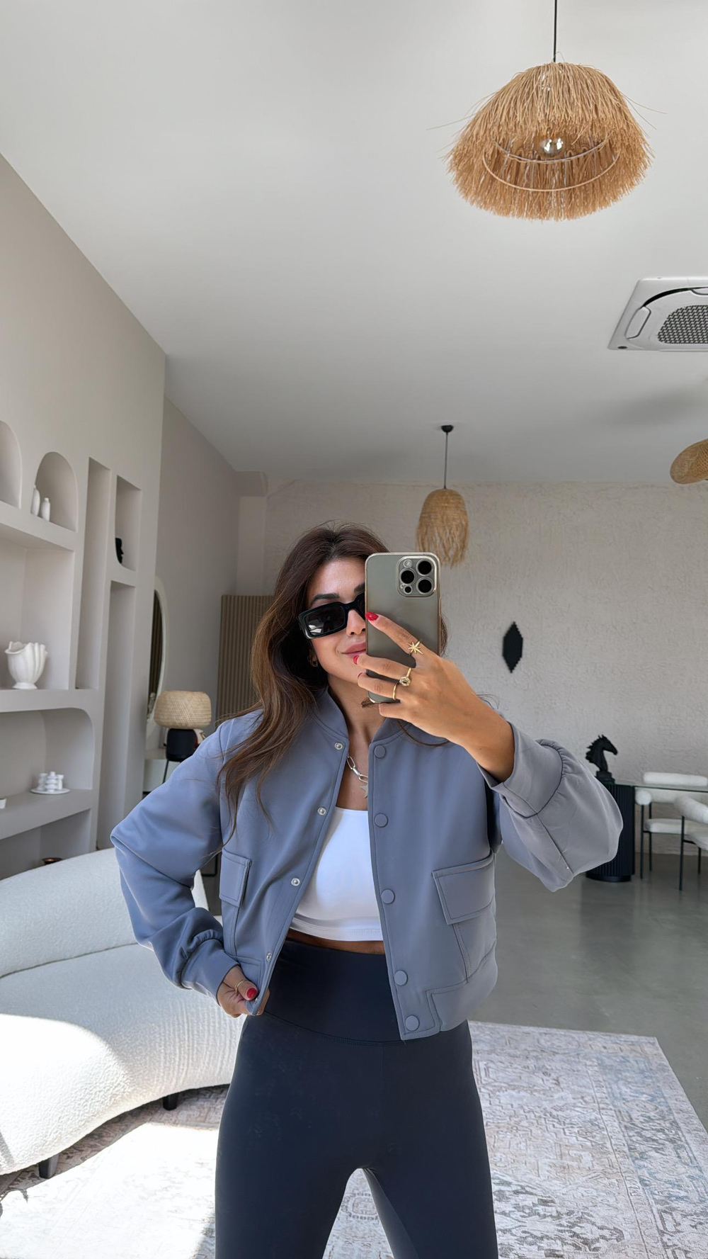 Gri Scuba Bomber Ceket