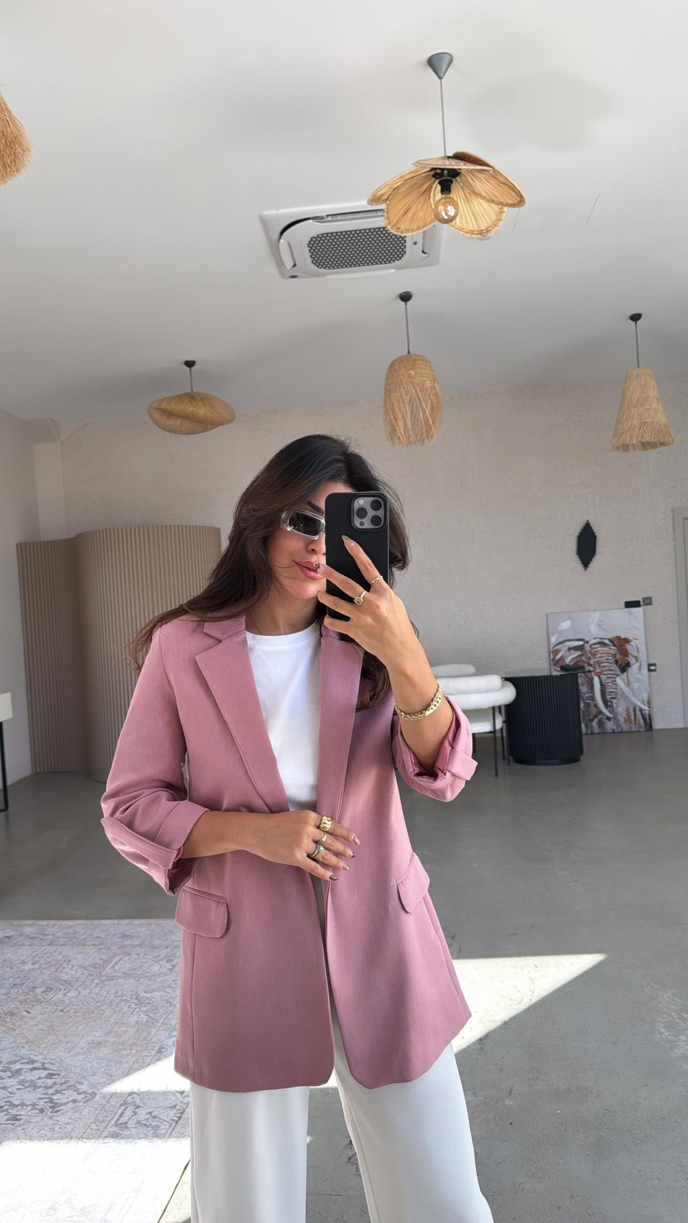 Gülkurusu Kolları Katlı Astarlı Ceket