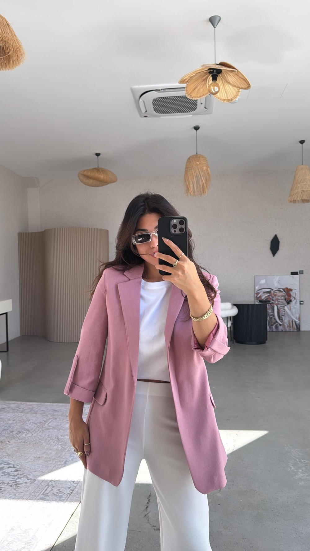 Gülkurusu Kolları Katlı Astarlı Ceket