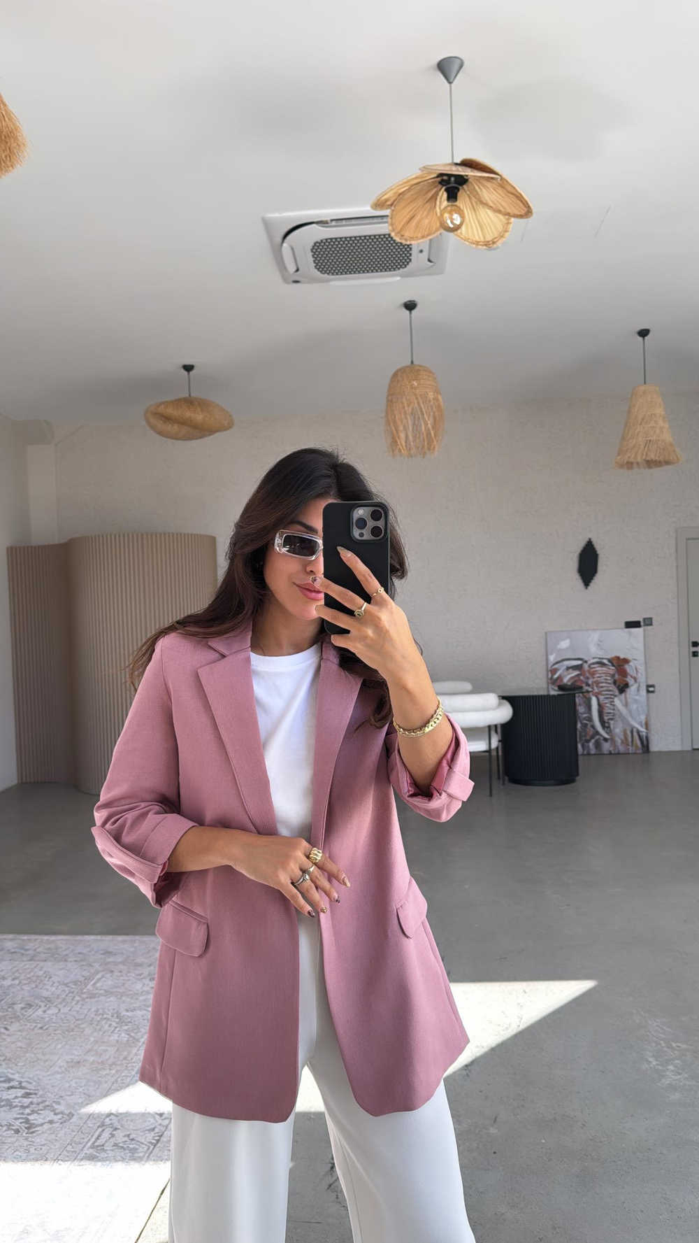 Gülkurusu Kolları Katlı Astarlı Ceket