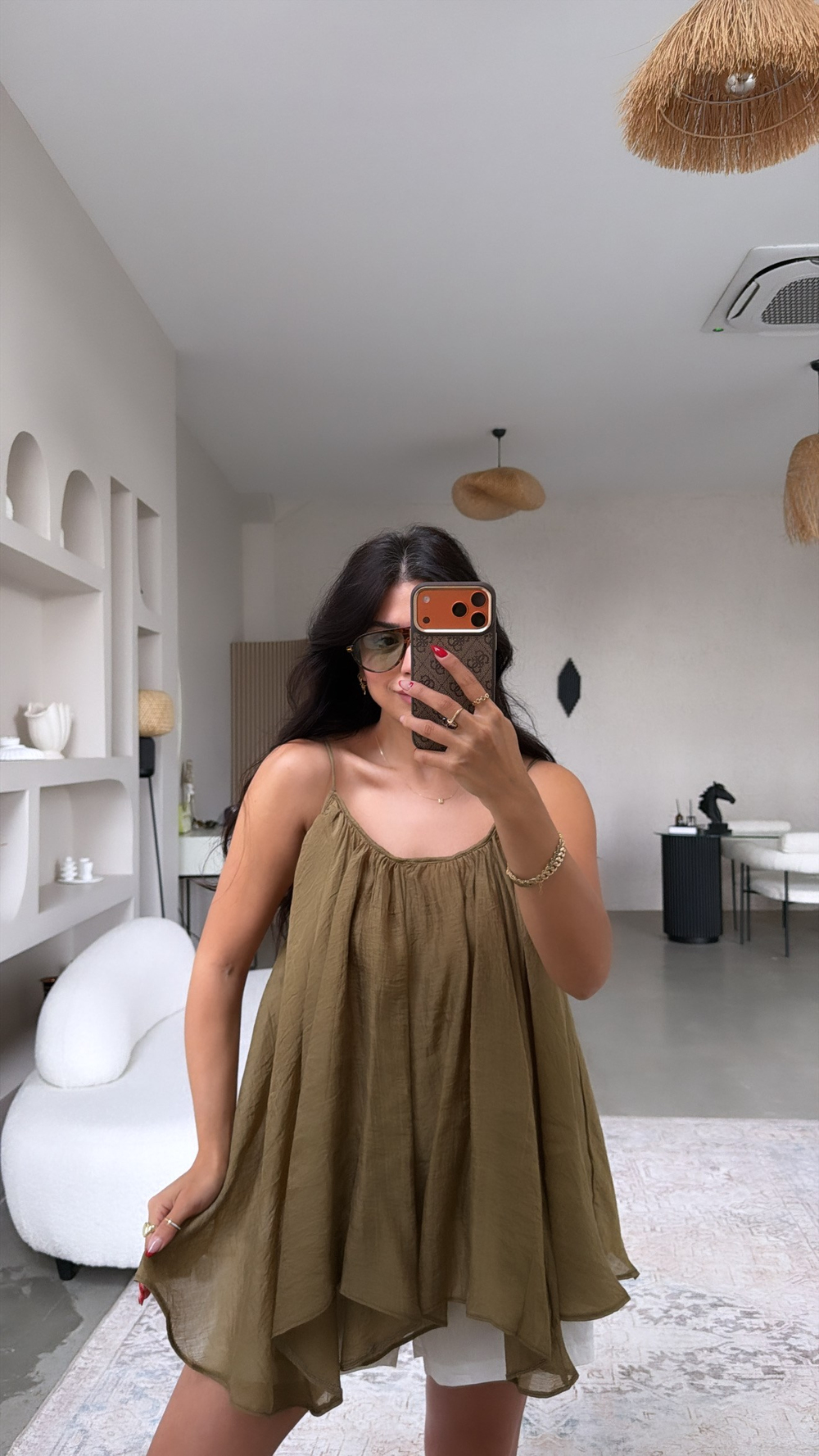 Haki Askılı Salaş Premium Bluz