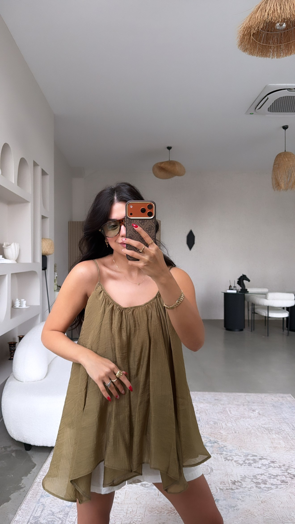 Haki Askılı Salaş Premium Bluz