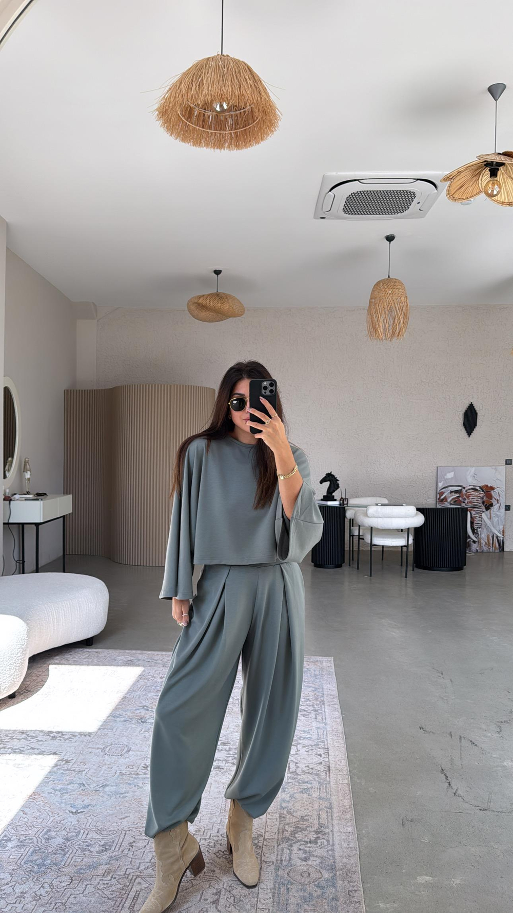 Haki Ön Pile Detaylı Oys Model Takım