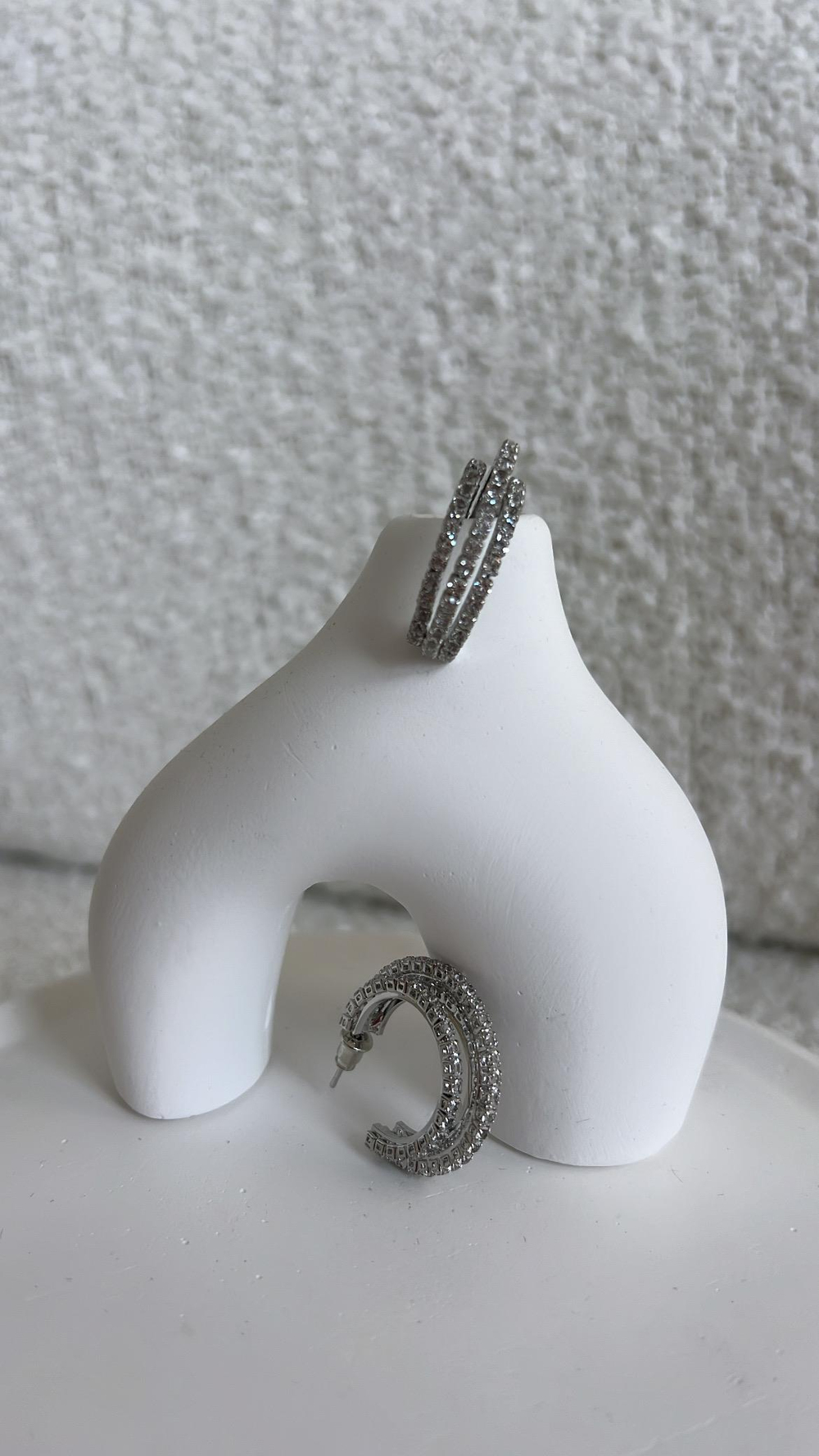 İthal Zirkon Taşlı Silver Halka Küpe