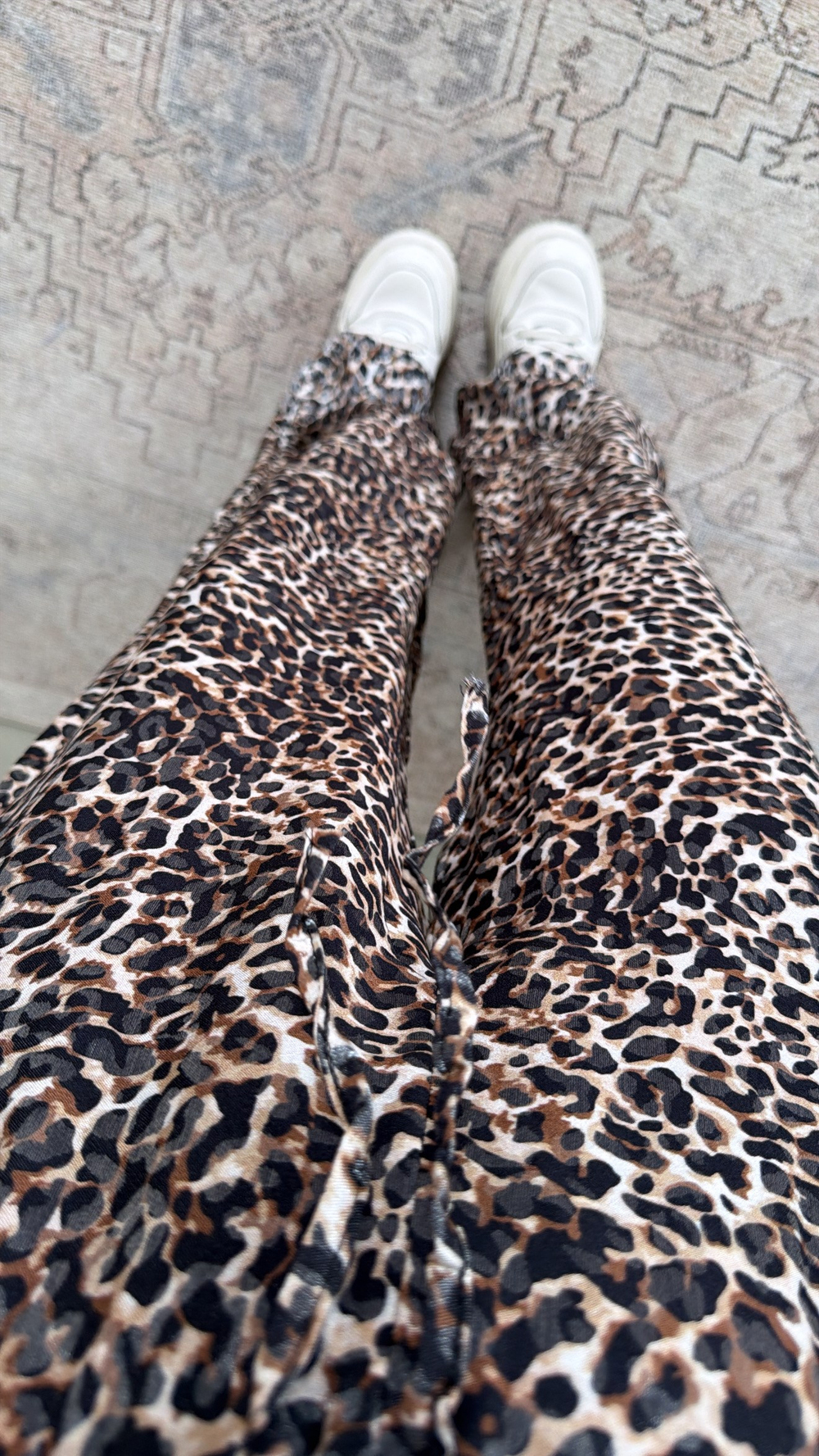 Kahverengi Jakarlı Leoparlı Pantolon
