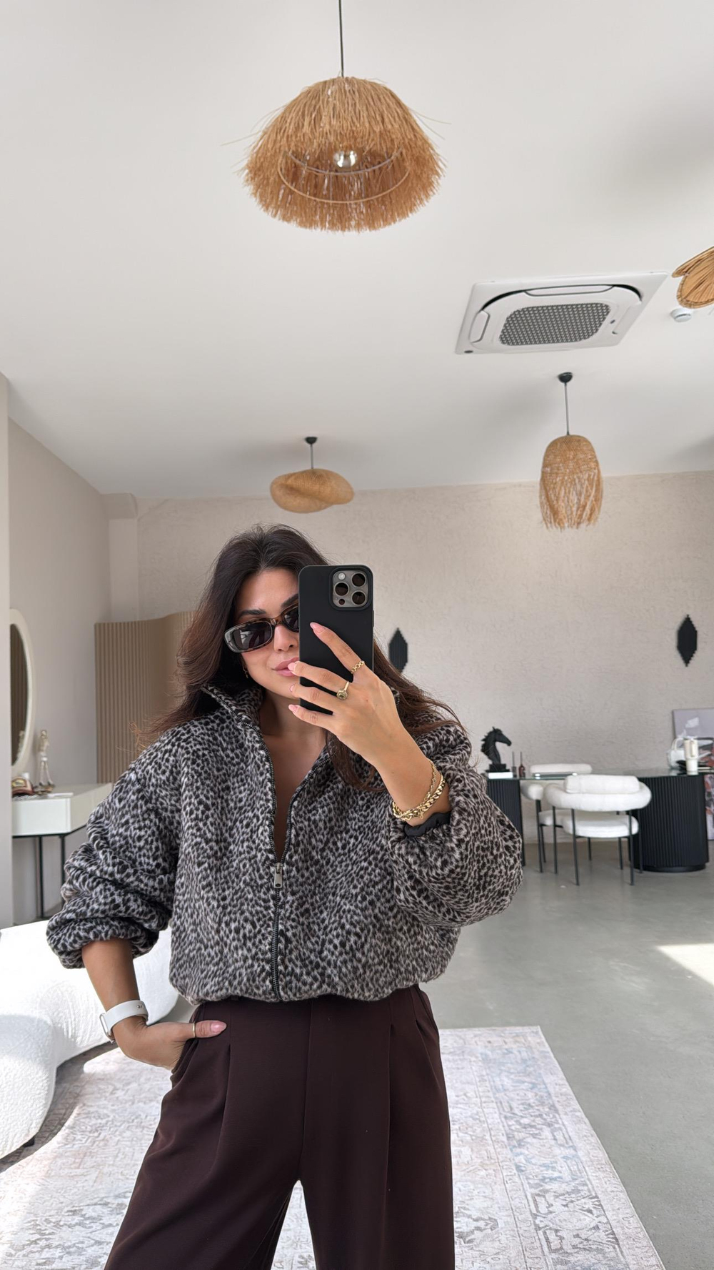 Kaşe Leopar Ceket