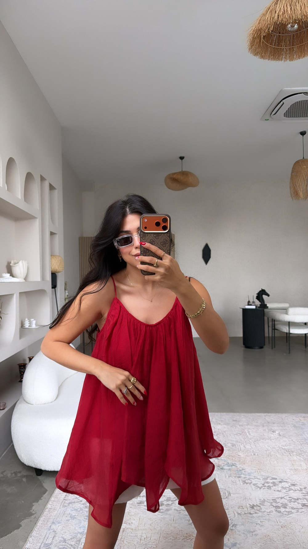 Kırmızı Askılı Salaş Premium Bluz