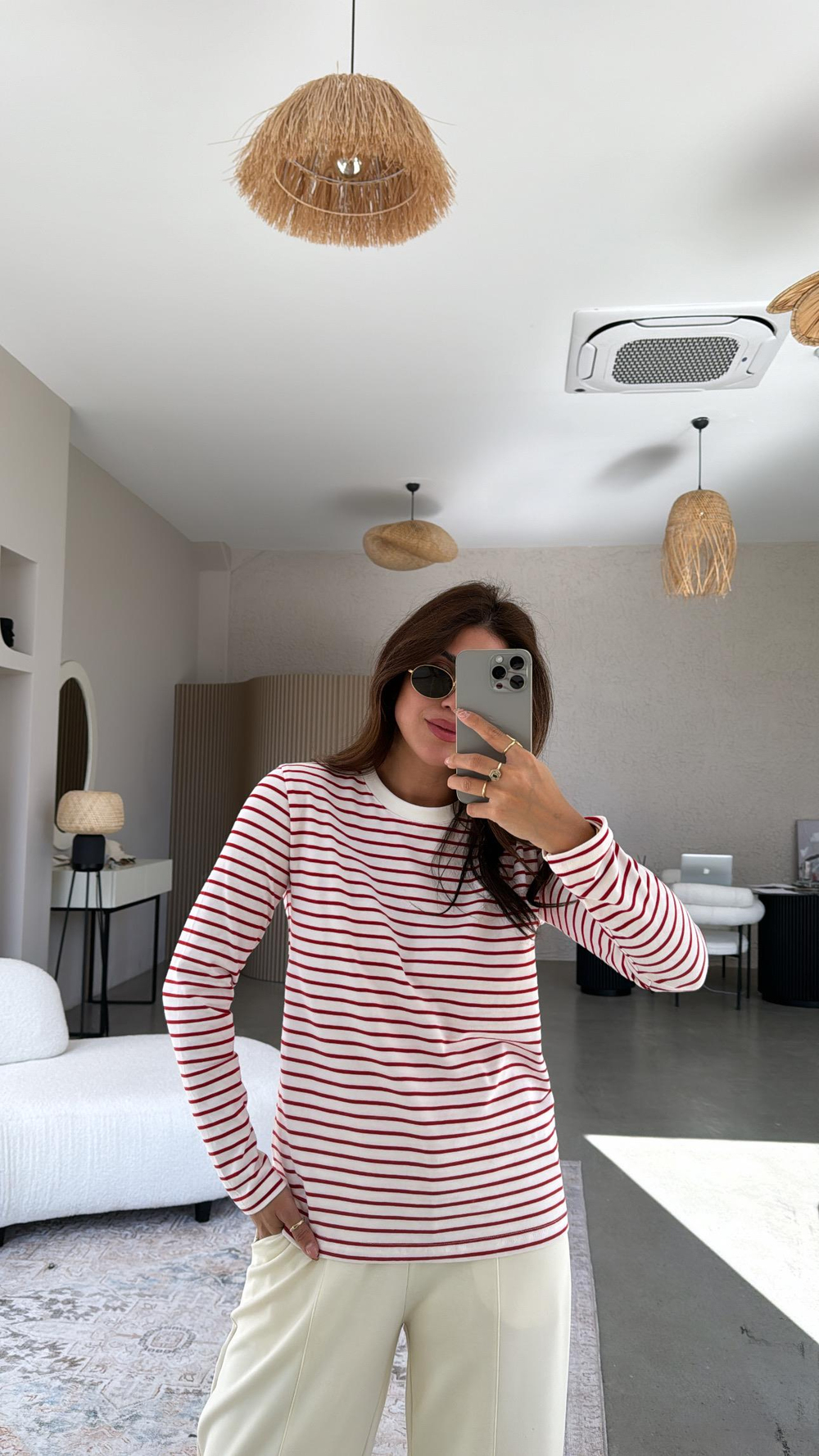 Kırmızı Çizgili Mssmo Bluz