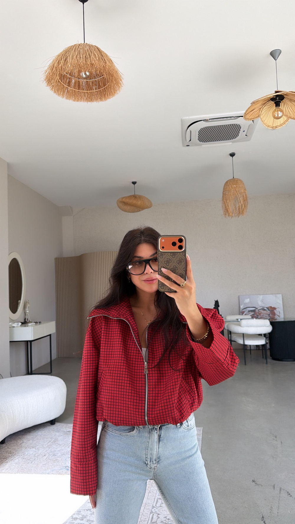 Kırmızı Kareli ZR Model Ceket
