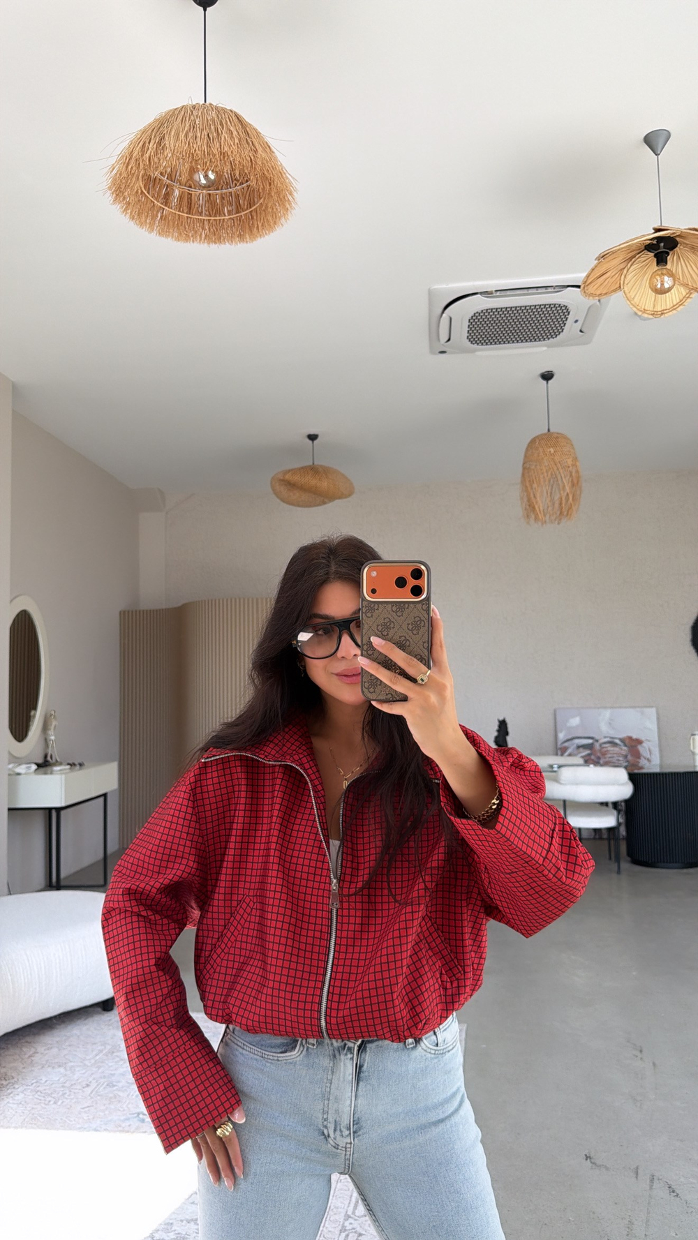 Kırmızı Kareli ZR Model Ceket