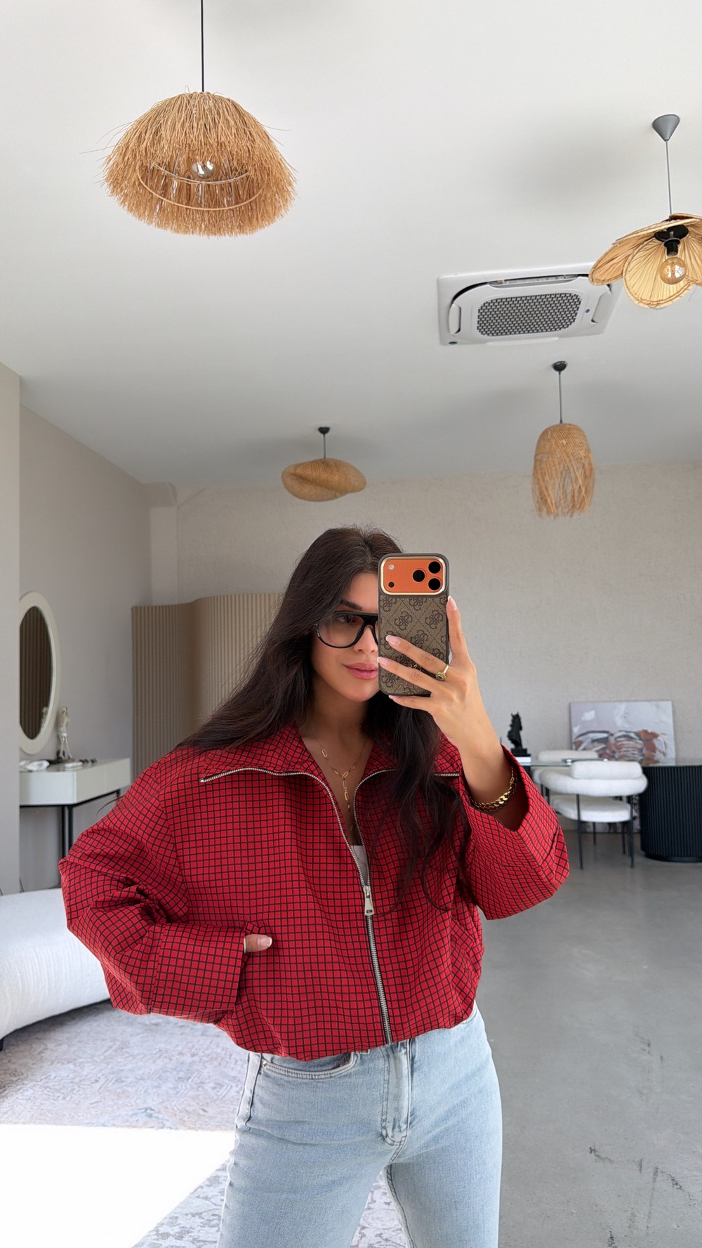 Kırmızı Kareli ZR Model Ceket
