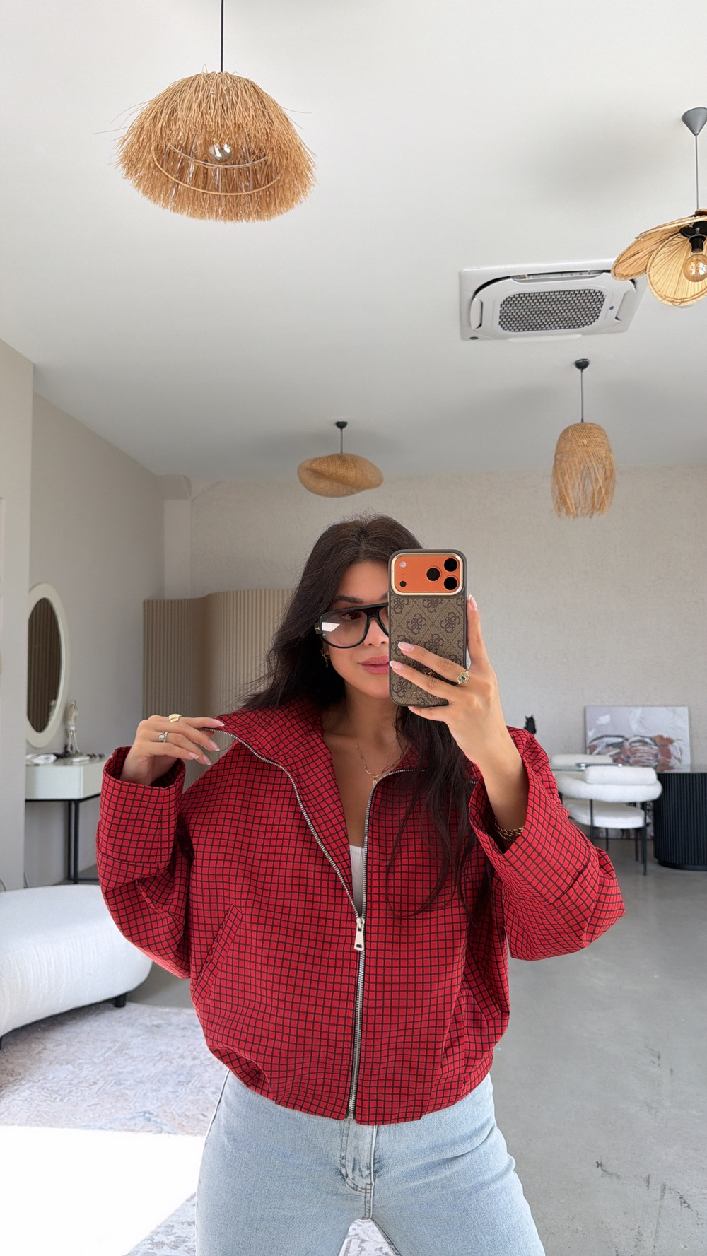 Kırmızı Kareli ZR Model Ceket