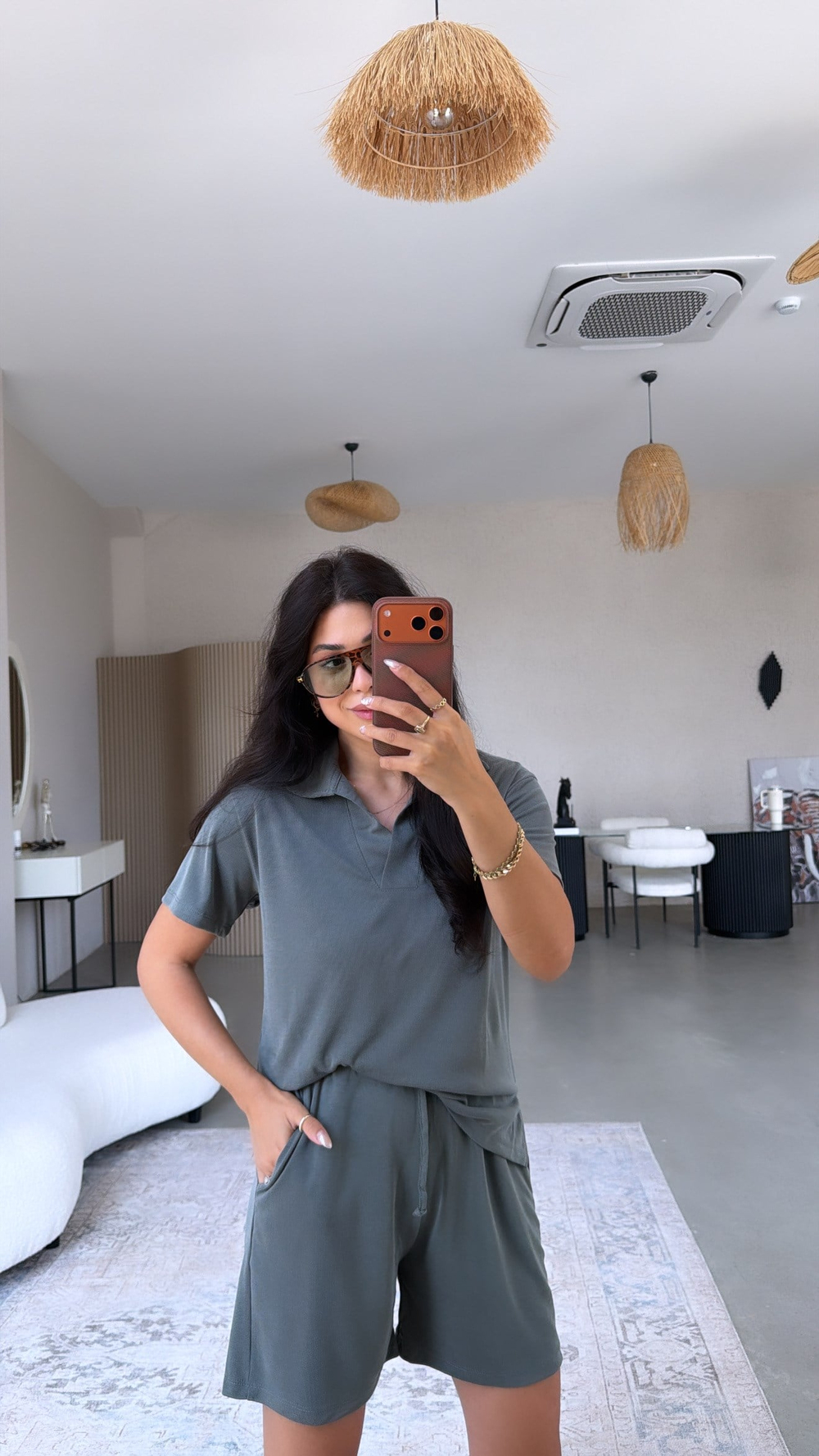 Koyu Haki Oys Şort Tshirt Takım