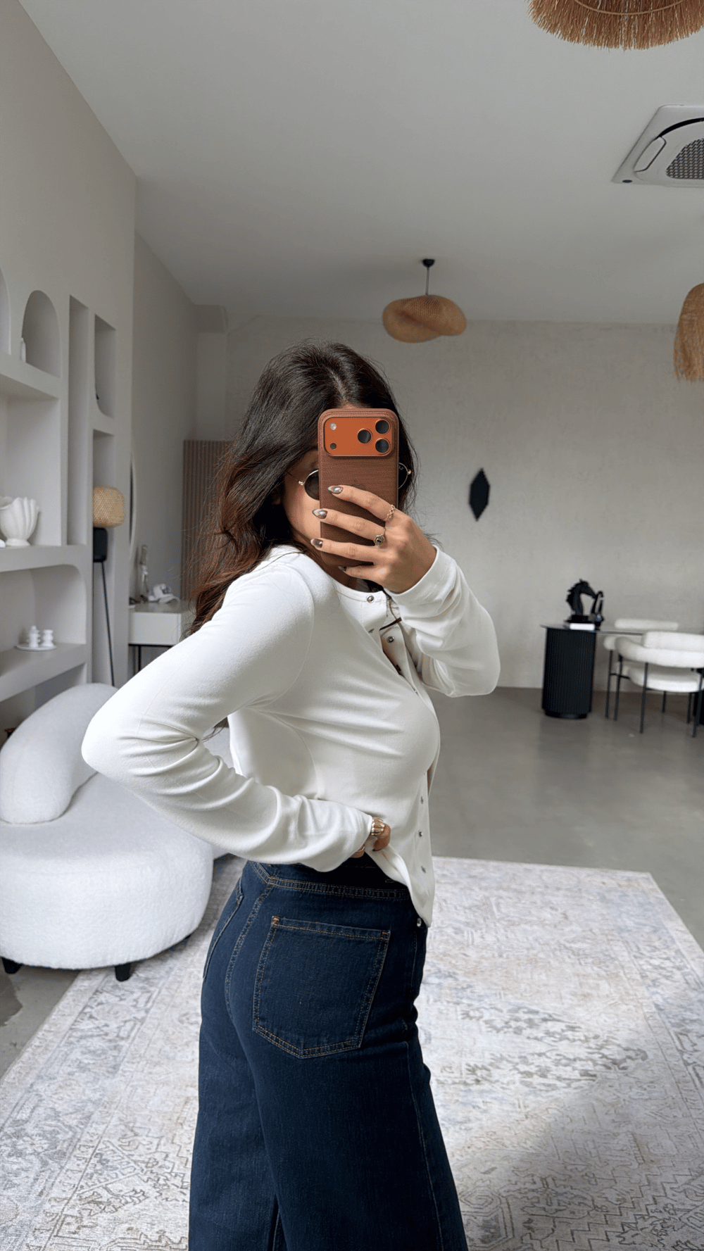 Koyu Renk Bol Paça ZR Orjinal Jean
