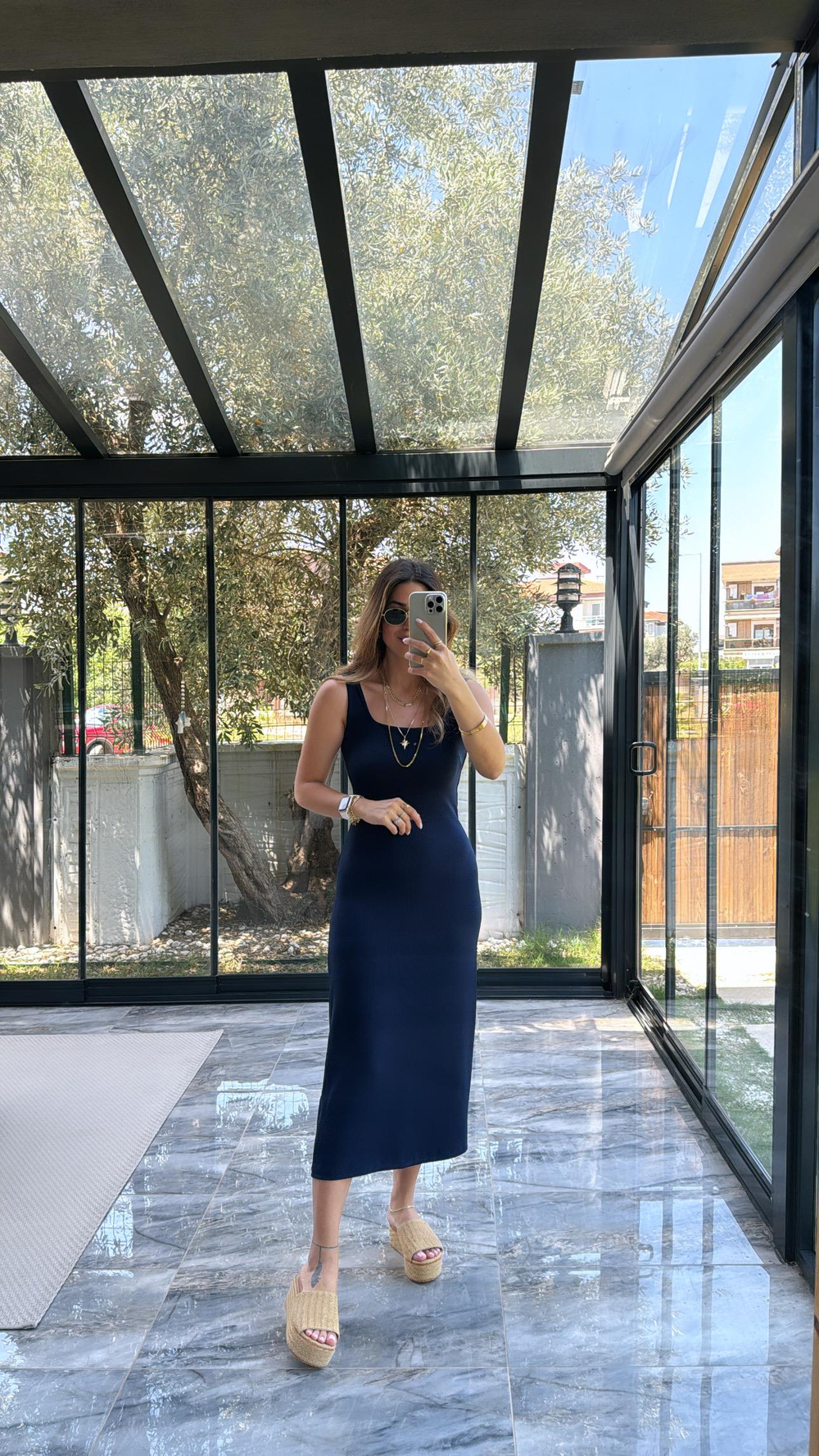 Lacivert Basic Kalem Kaşkorse Elbise