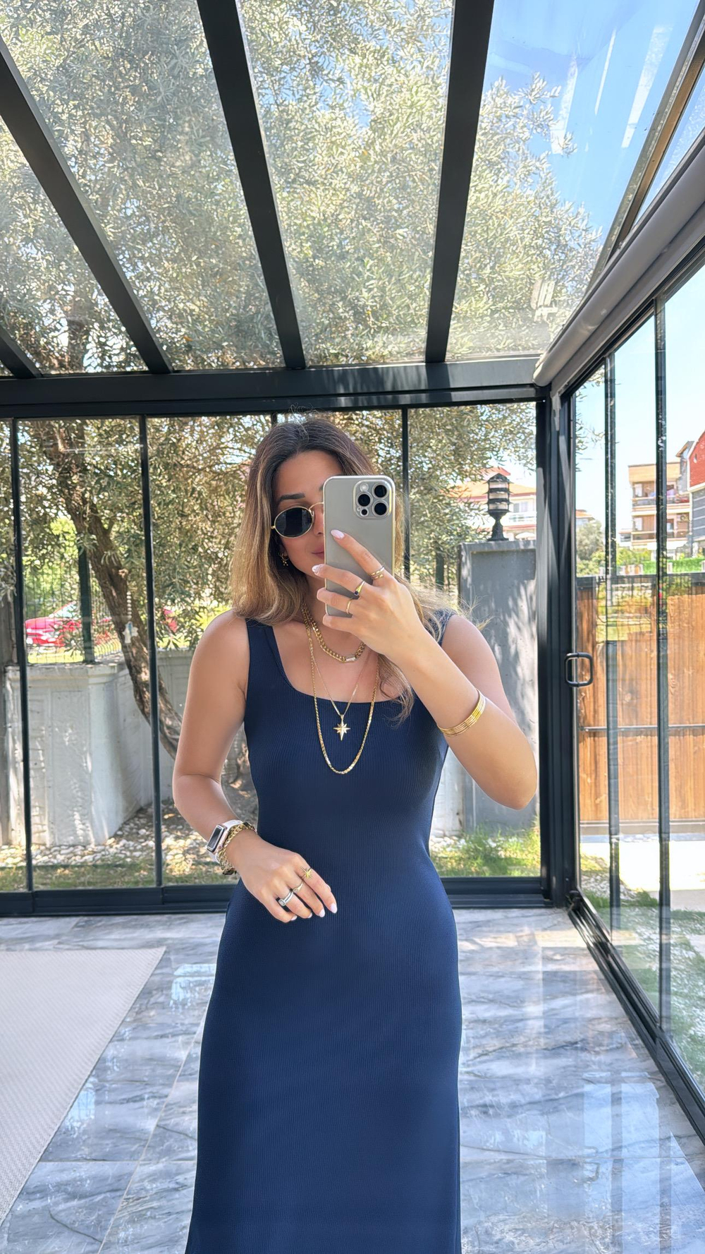 Lacivert Basic Kalem Kaşkorse Elbise