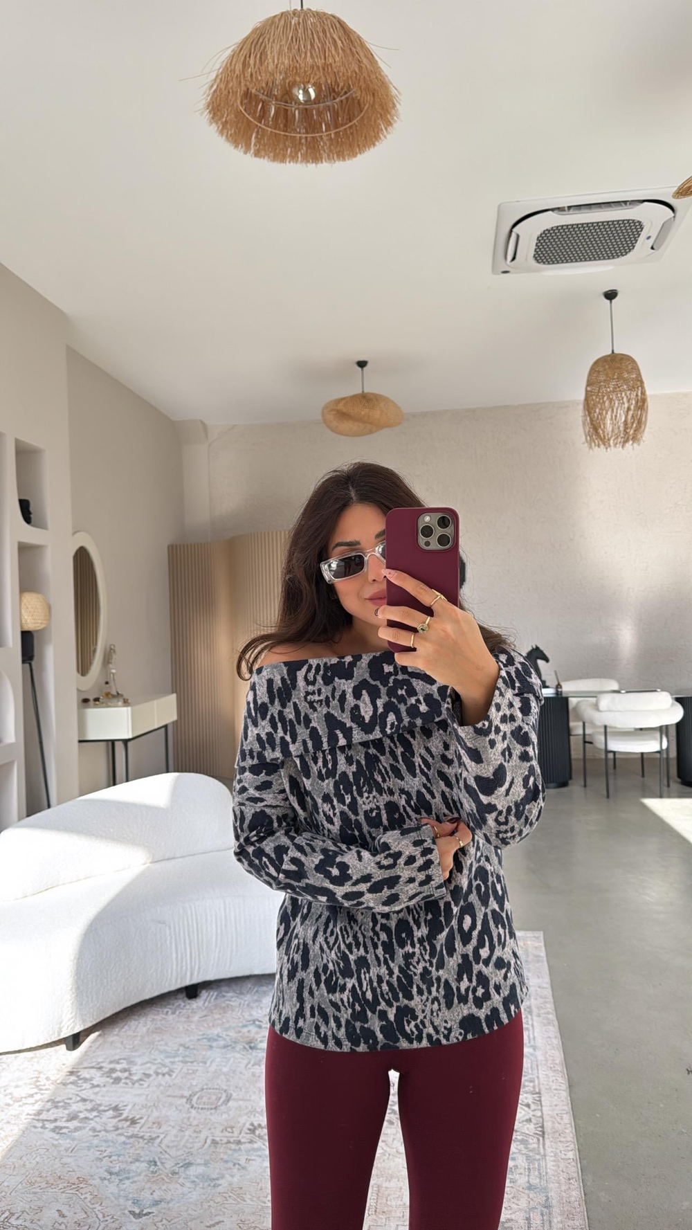 Lacivert Leopar Madonna Bluz
