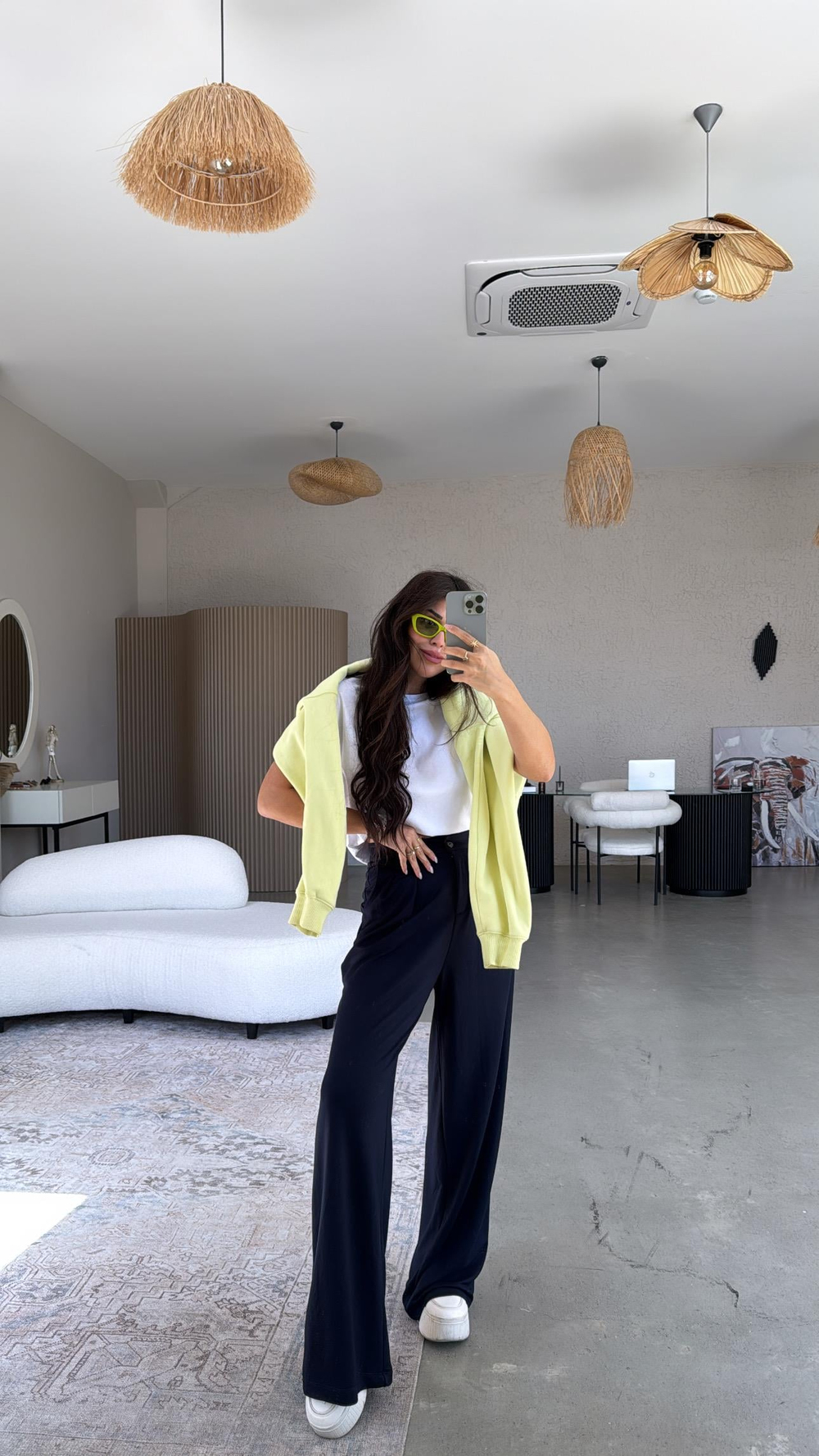Lacivert Modal Relax Pantolon