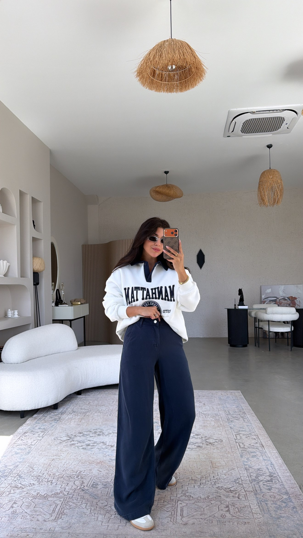 Lacivert Tensel Yıkamalı Denim Pantolon