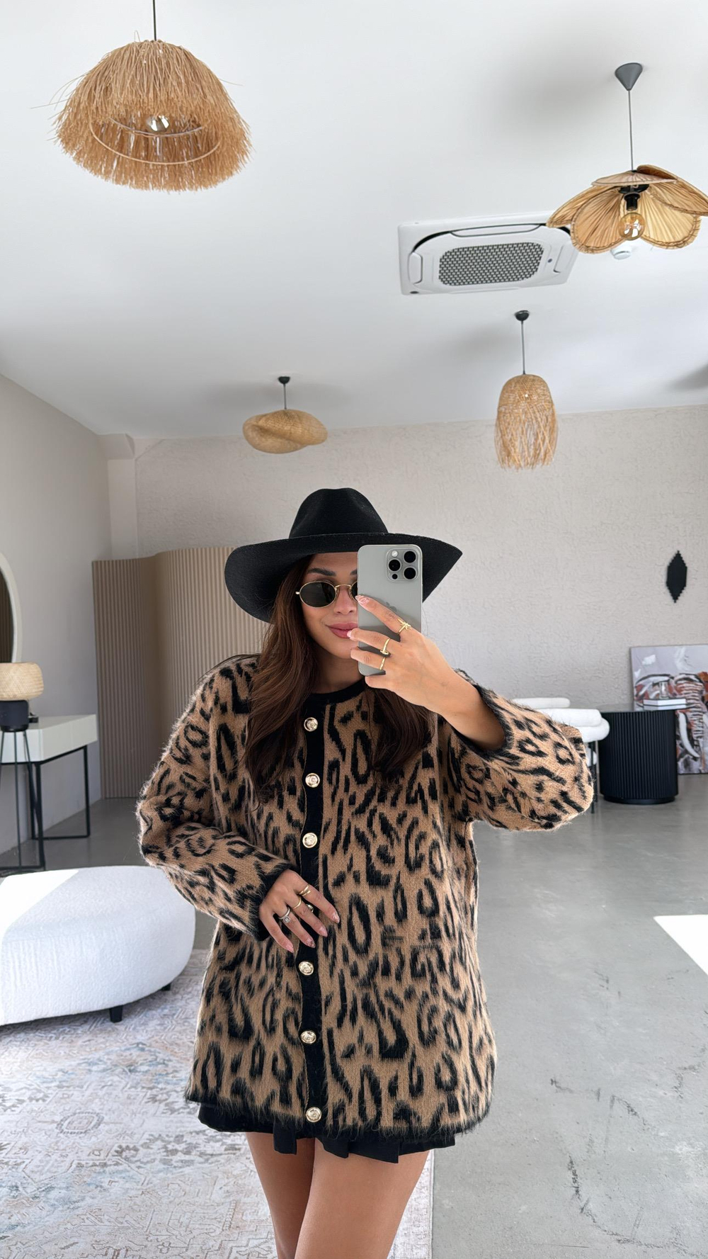 Leopar Uzun Hırka