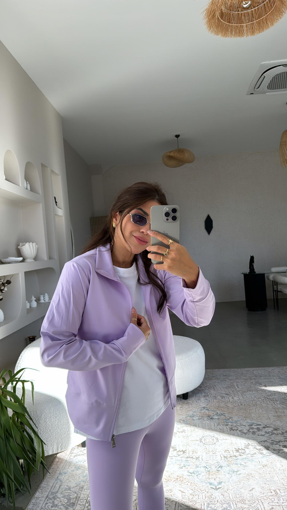 Lila Orijinal Oys Toparlayıcı Tayt Ceket Takım