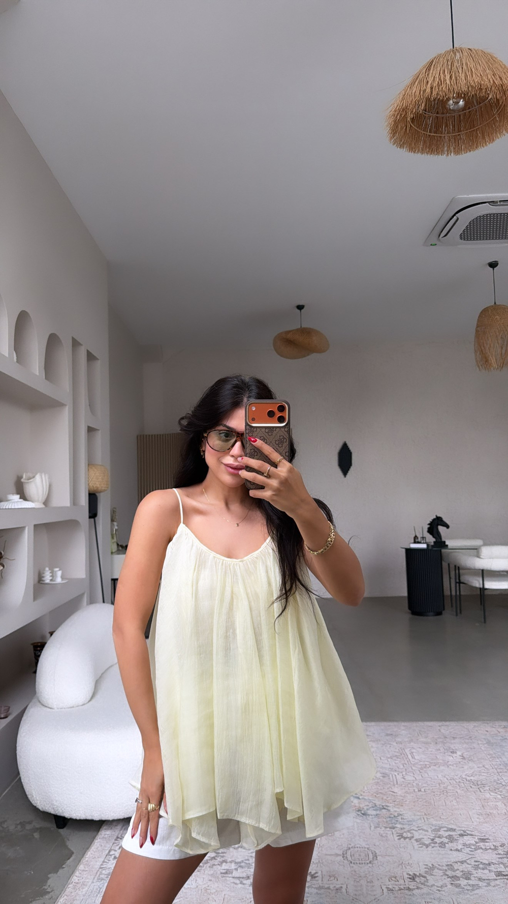 Limon Sarı Askılı Salaş Premium Bluz