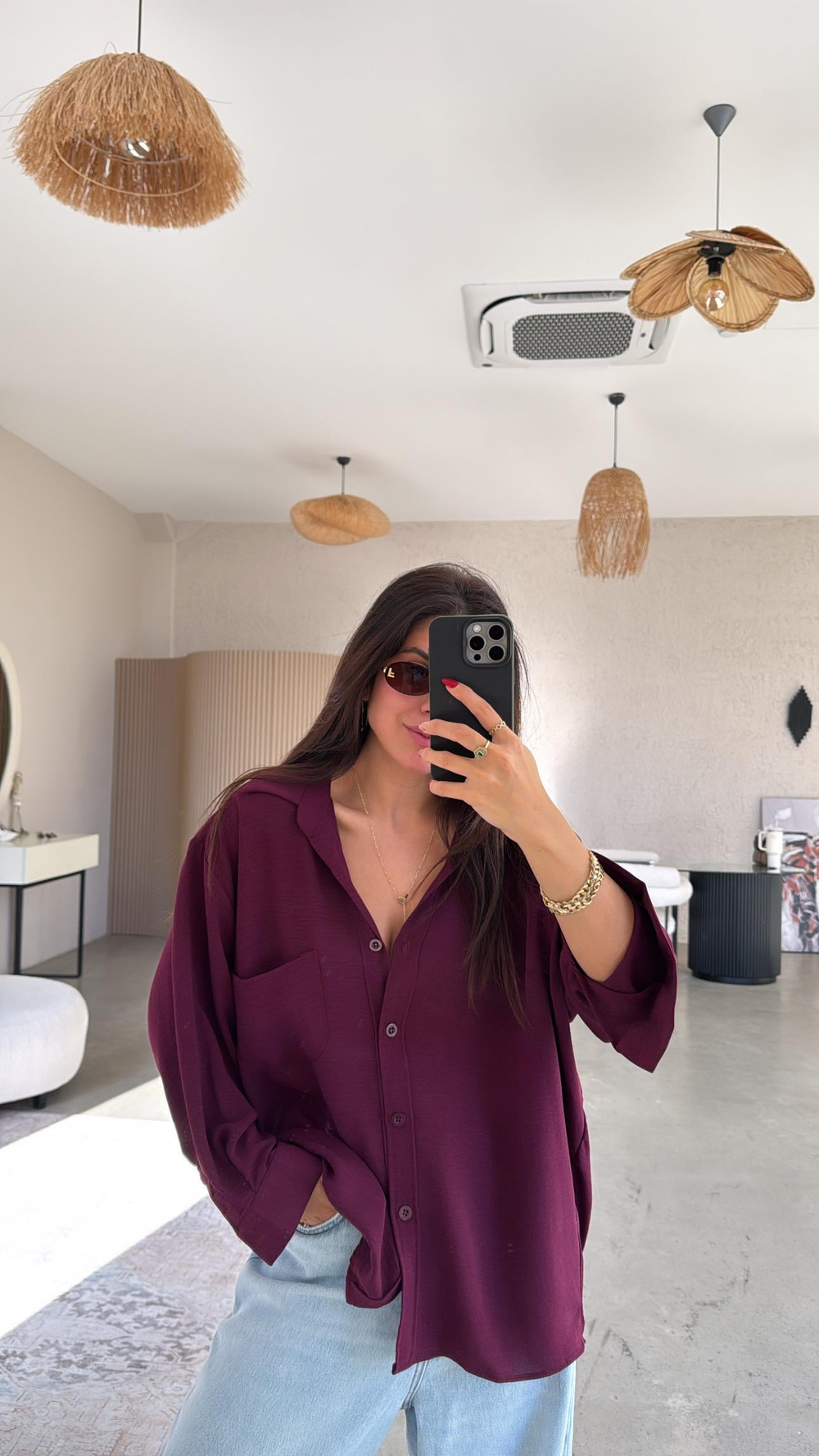 Mürdüm Tiril Gömlek