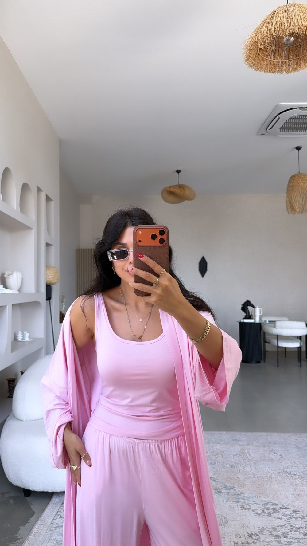 Pembe Askılı Viskon Atlet