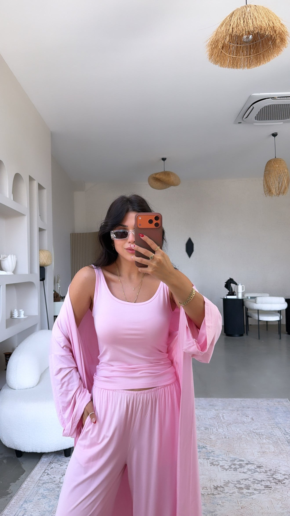 Pembe Askılı Viskon Atlet