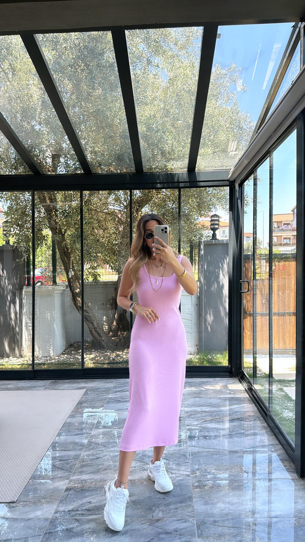 Pembe Basic Kalem Kaşkorse Elbise