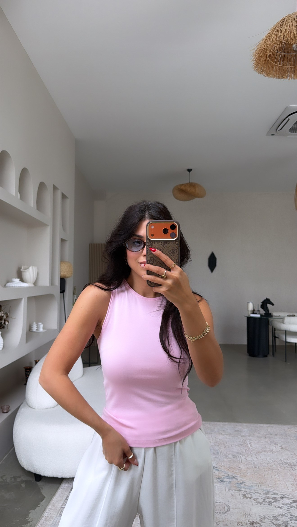 Pembe Halter Yaka Pamuk Atlet