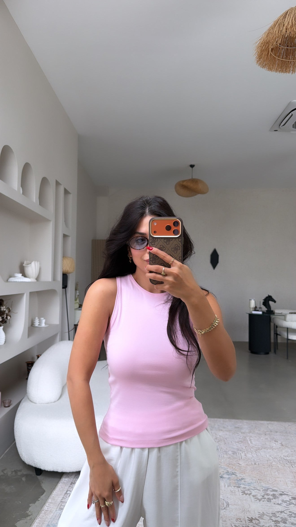 Pembe Halter Yaka Pamuk Atlet
