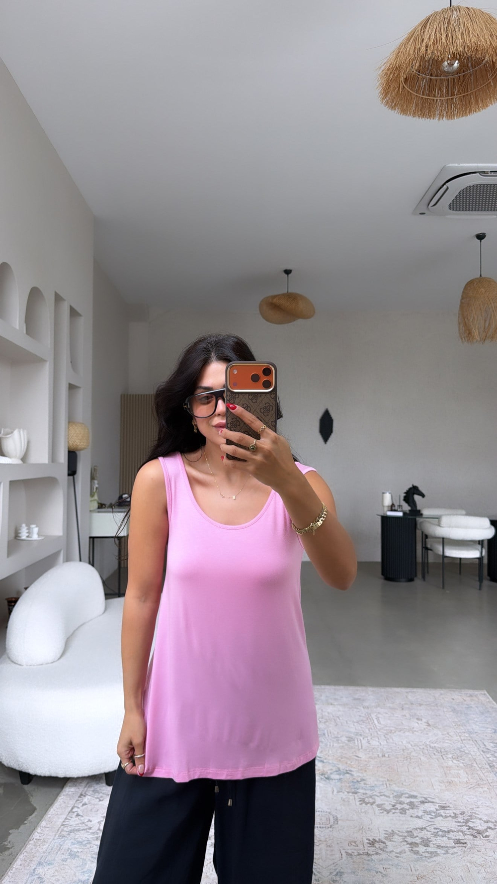 Pembe Oval Bitişli Salaş Atlet