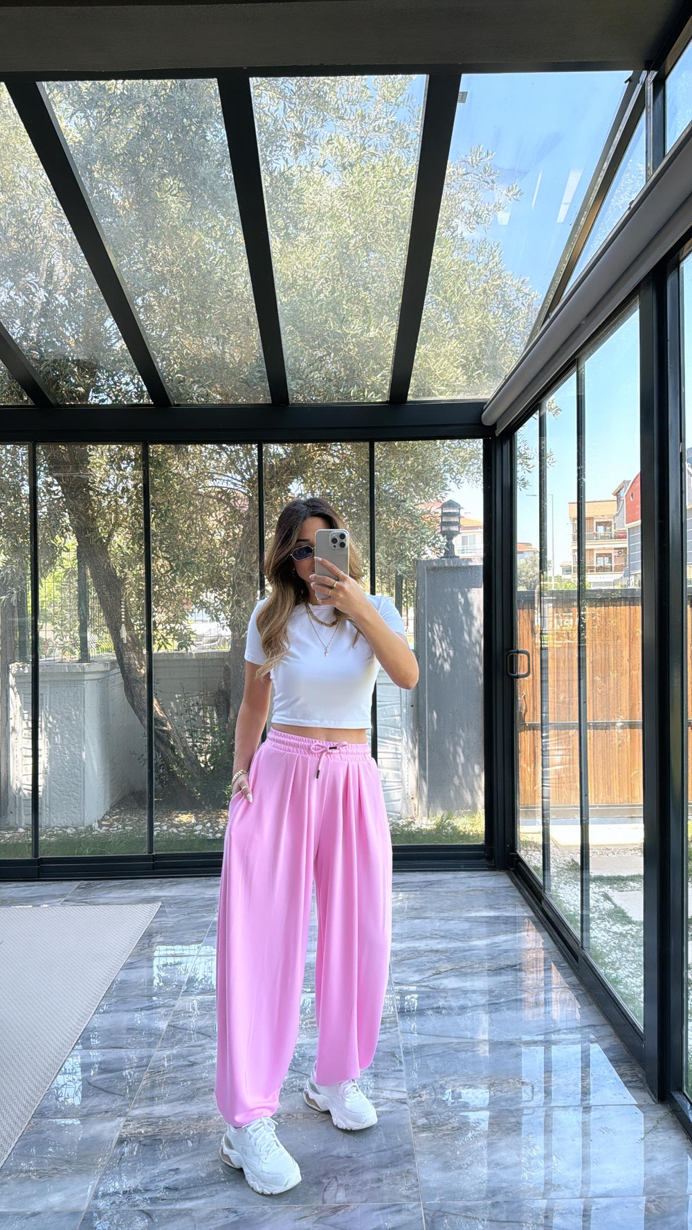 Pembe Şalvar Modal Pantolon