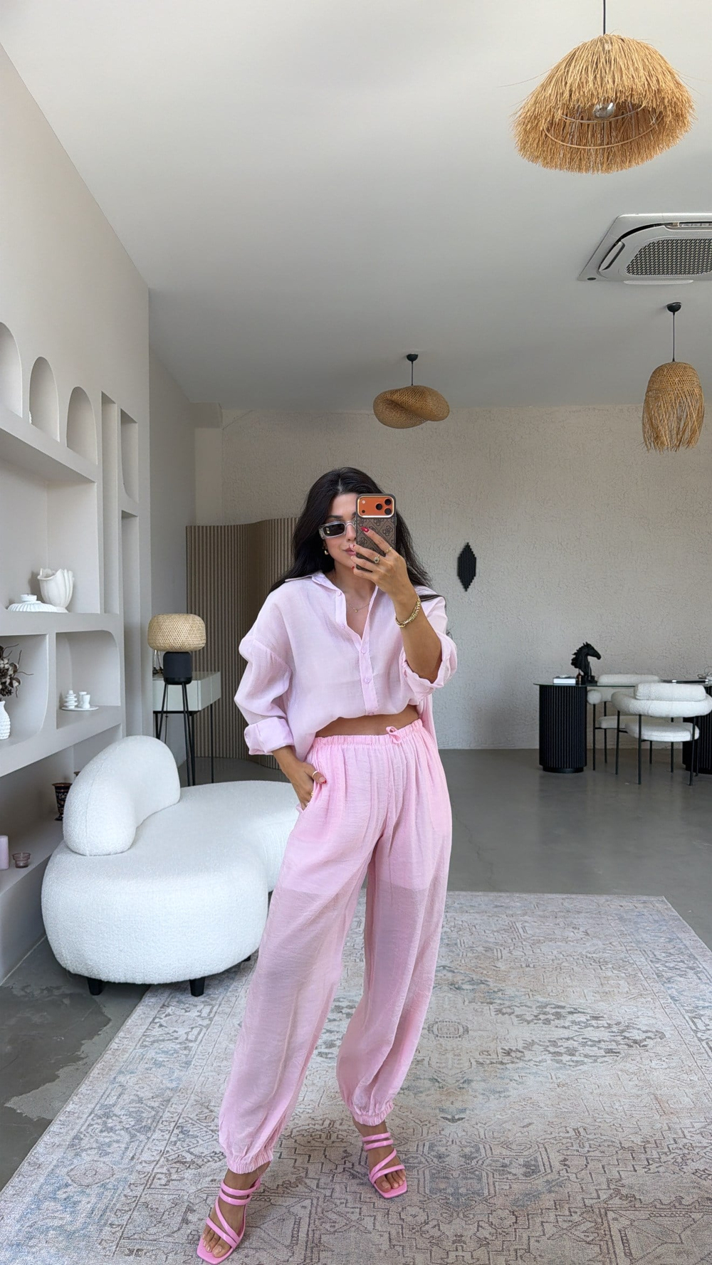 Pembe Şort Astarlı Şalvar Pantolon