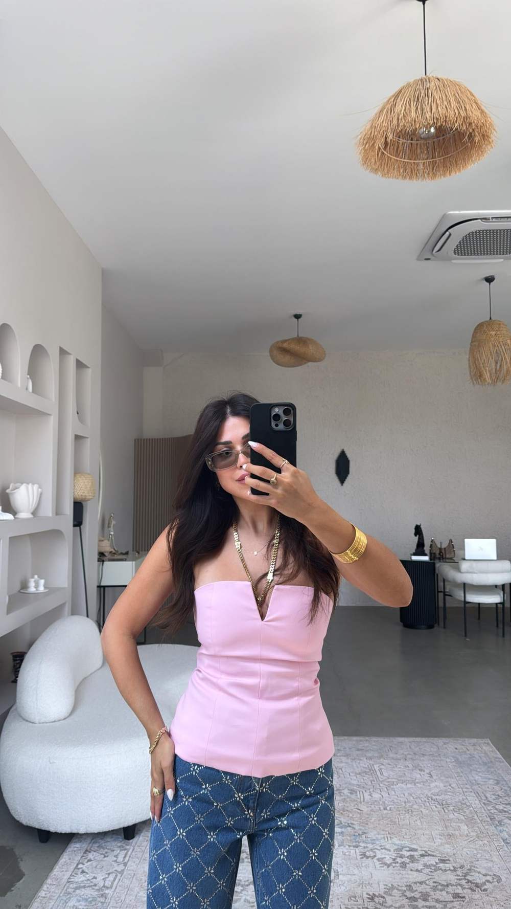 Premium Şeker Pembe Straplez Bluz