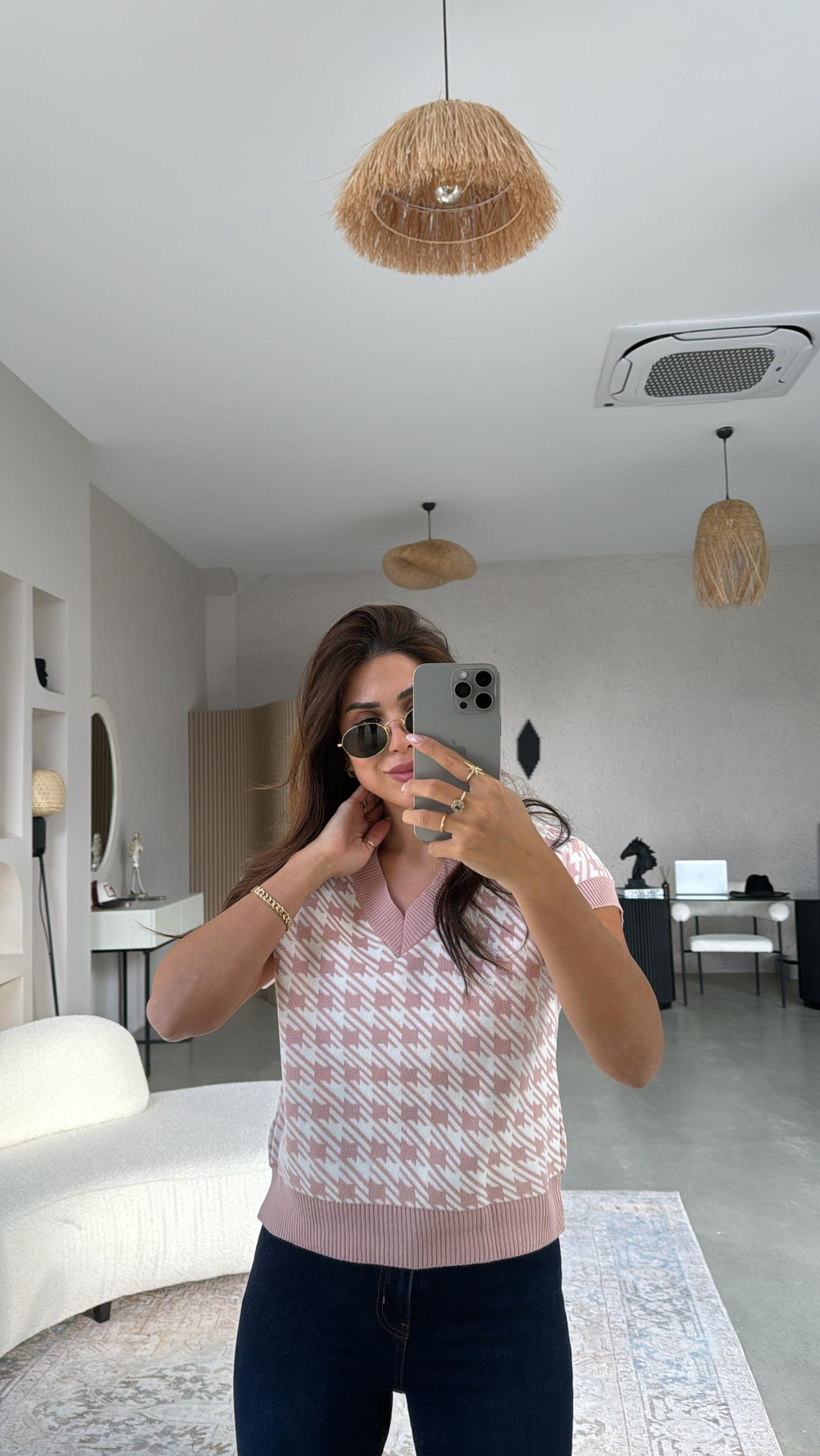 Pudra Kazayağı Triko Bluz